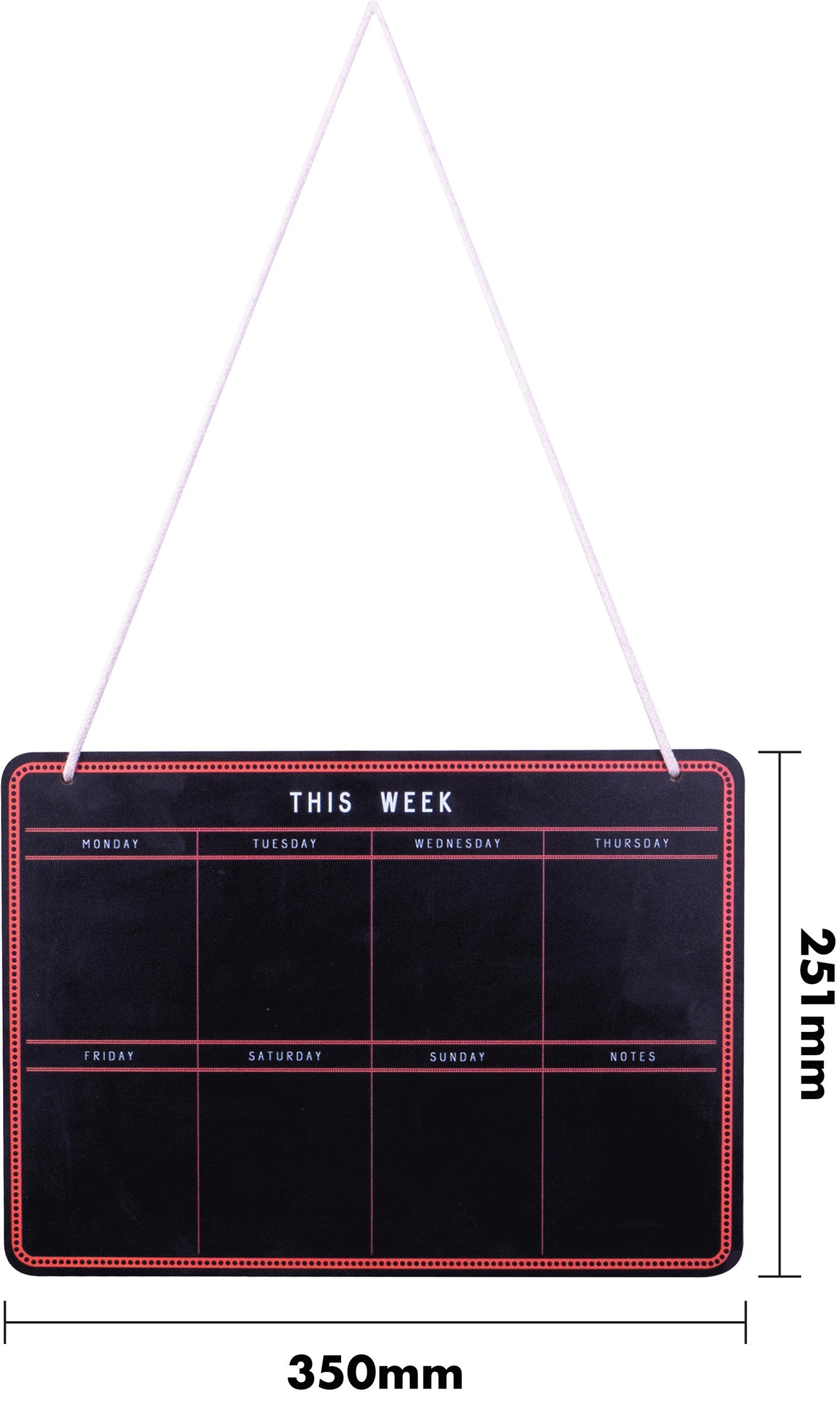 Hanging Chalkboard Week Planner with 8 Section and Blank Reverse Side