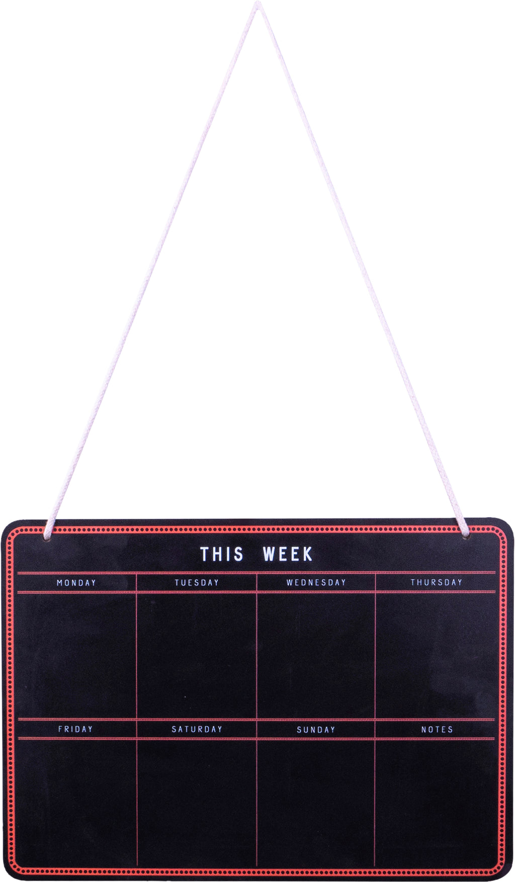 Hanging Chalkboard Week Planner with 8 Section and Blank Reverse Side