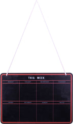 Hanging Chalkboard Week Planner with 8 Section and Blank Reverse Side