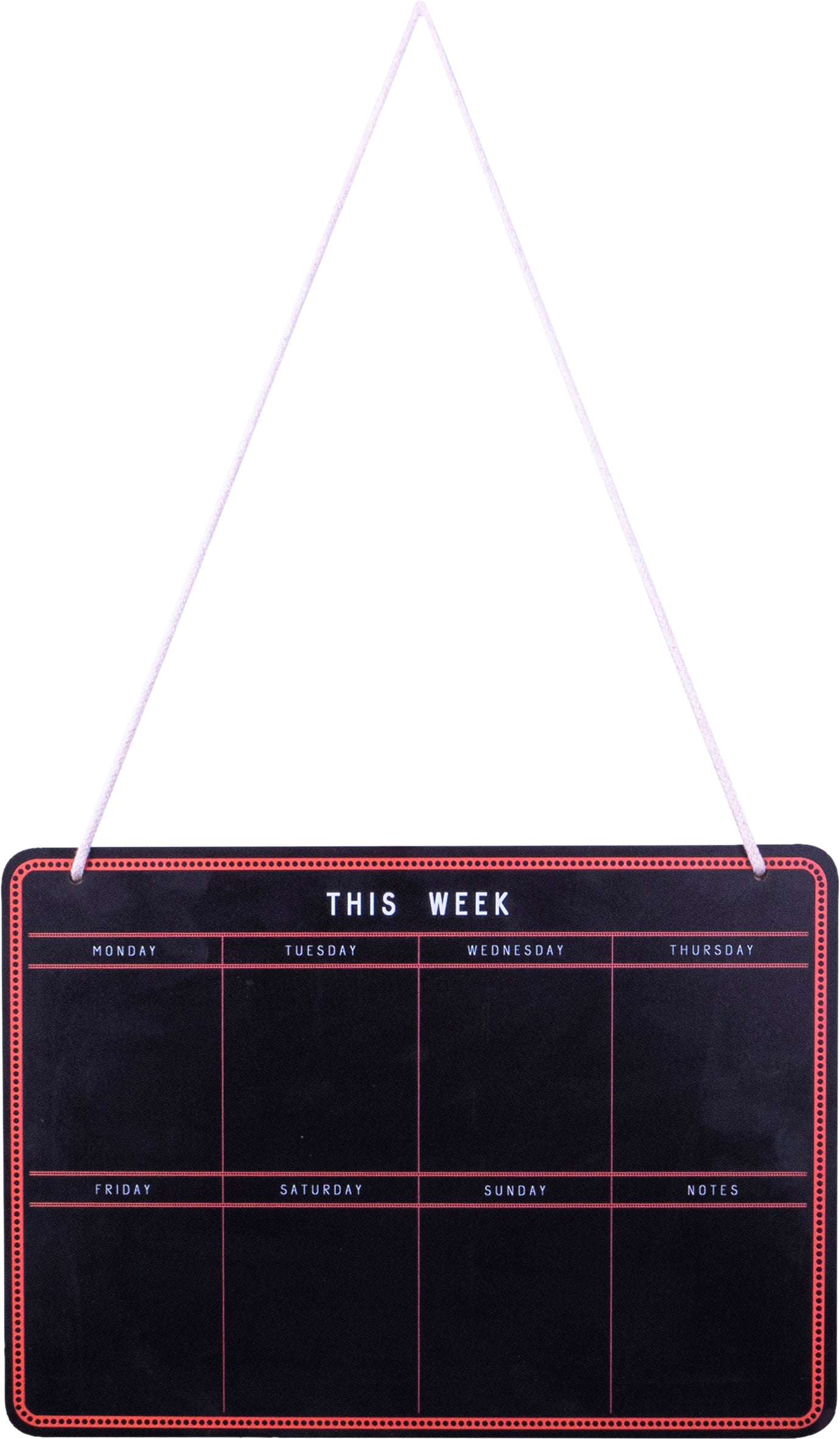 Hanging Chalkboard Week Planner with 8 Section and Blank Reverse Side