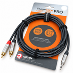 3.5mm Stereo Jack to Twin RCA Lead 1.5M 3.0M 5.0M Neutrik Rean iPRO215