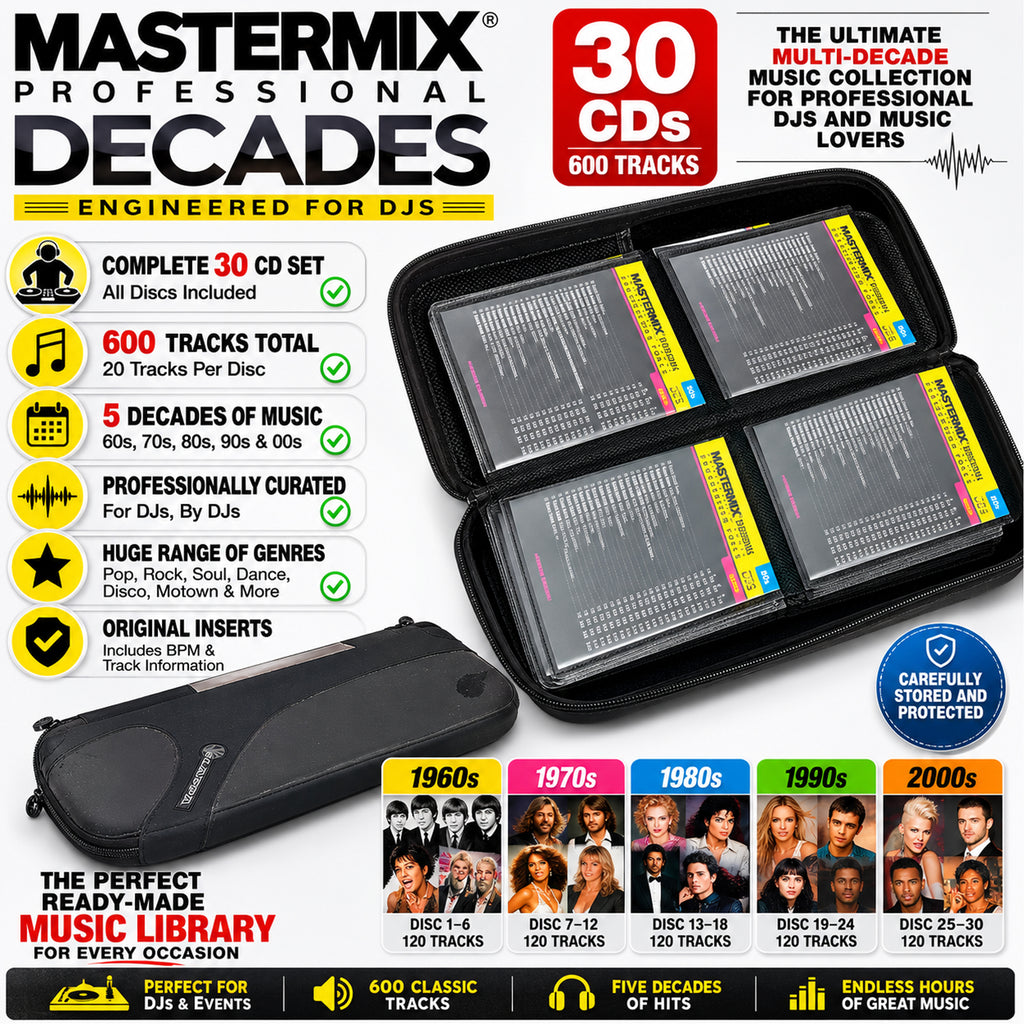 Mastermix Professional Decades Engineered For DJs Complete 30 CD Set 600 Tracks