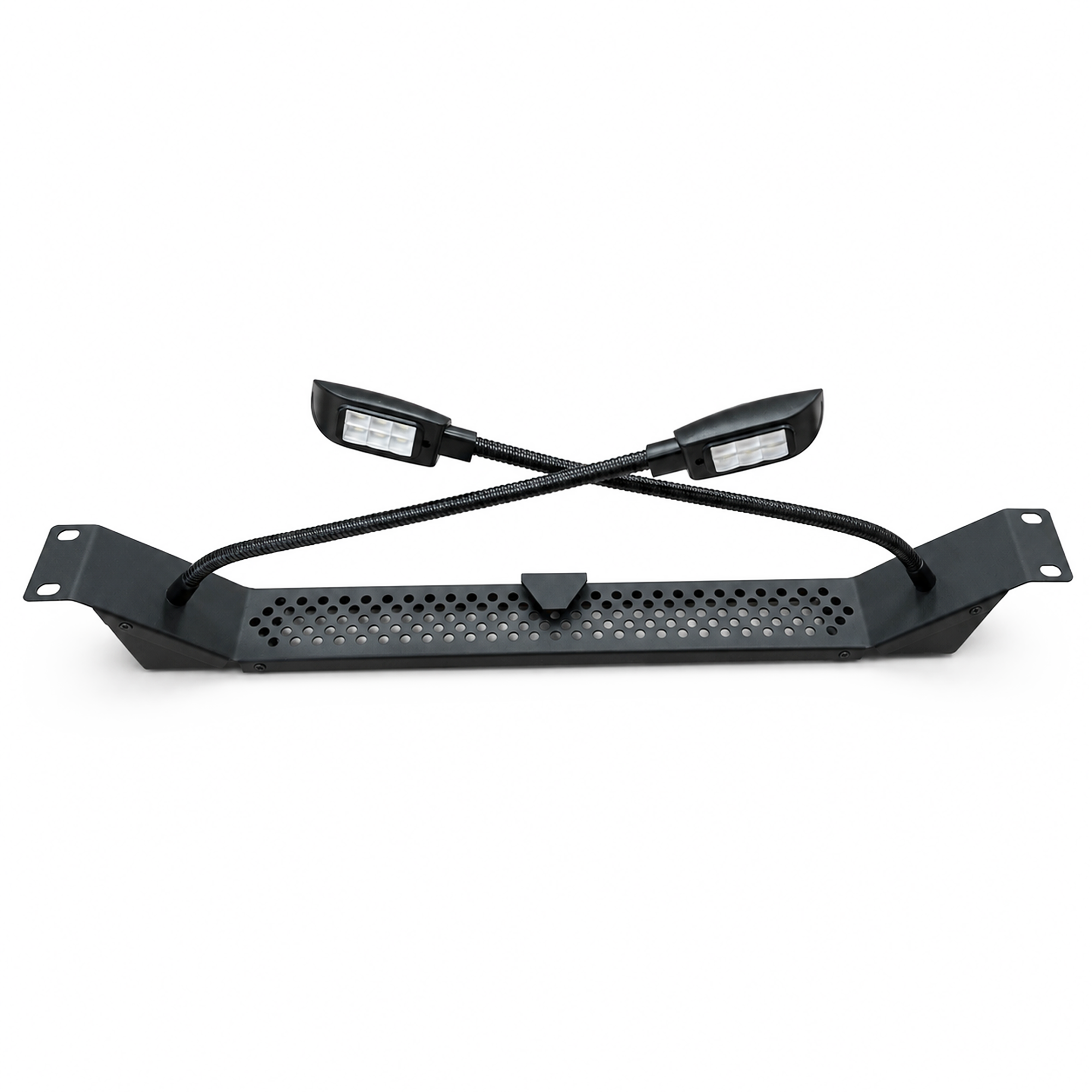 19" Rack Mount Dual Gooseneck LED COB Lights Dimming 1U Rackmountable