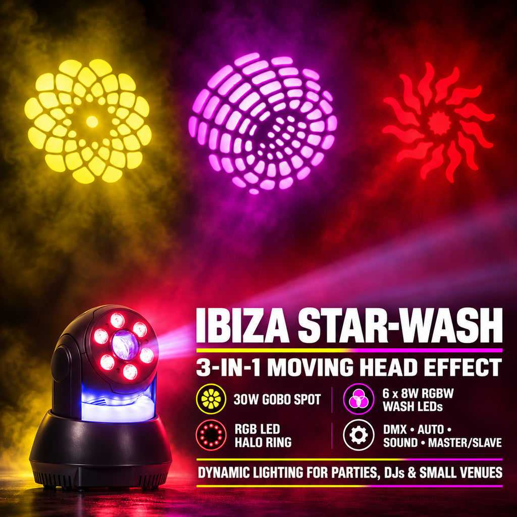 Pair of Star Wash Moving Head 30w Gobo Spot with LED Ring