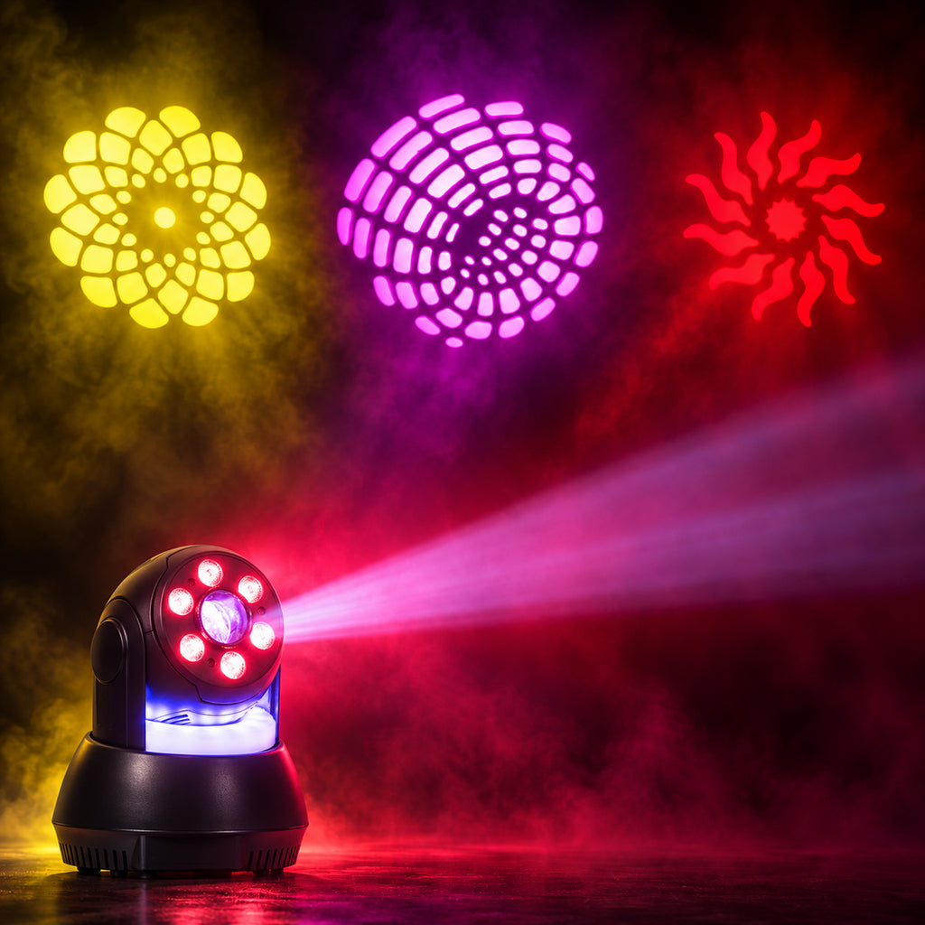 Pair of Star Wash Moving Head 30w Gobo Spot with LED Ring