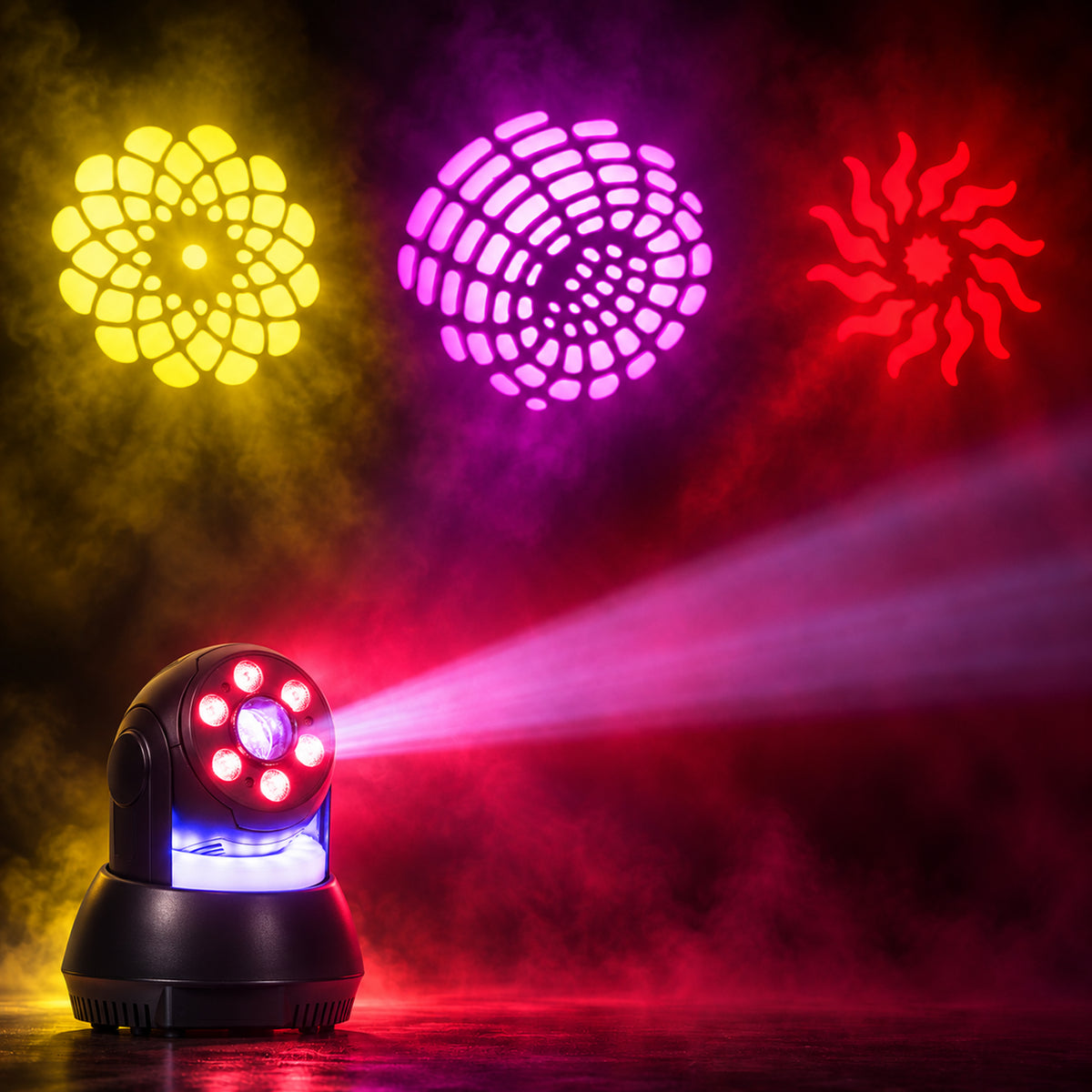 Pair of Star Wash Moving Head 30w Gobo Spot with LED Ring