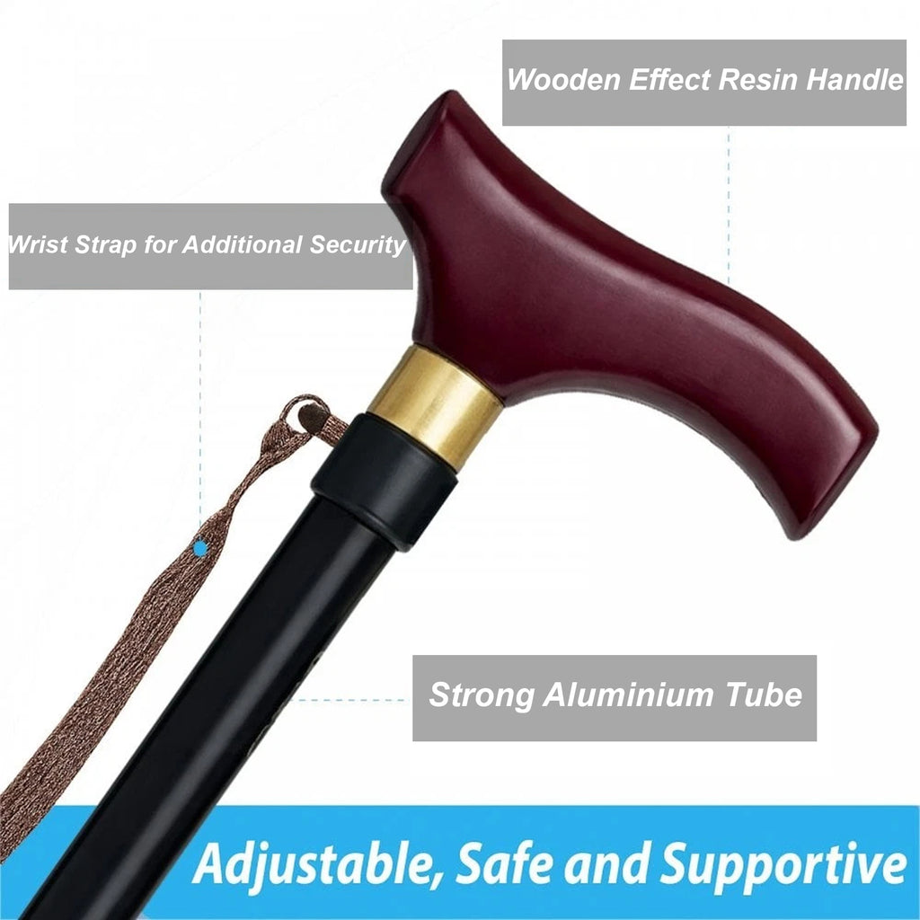 Extending Walking Stick 10 Height Adjustments Wood Effect