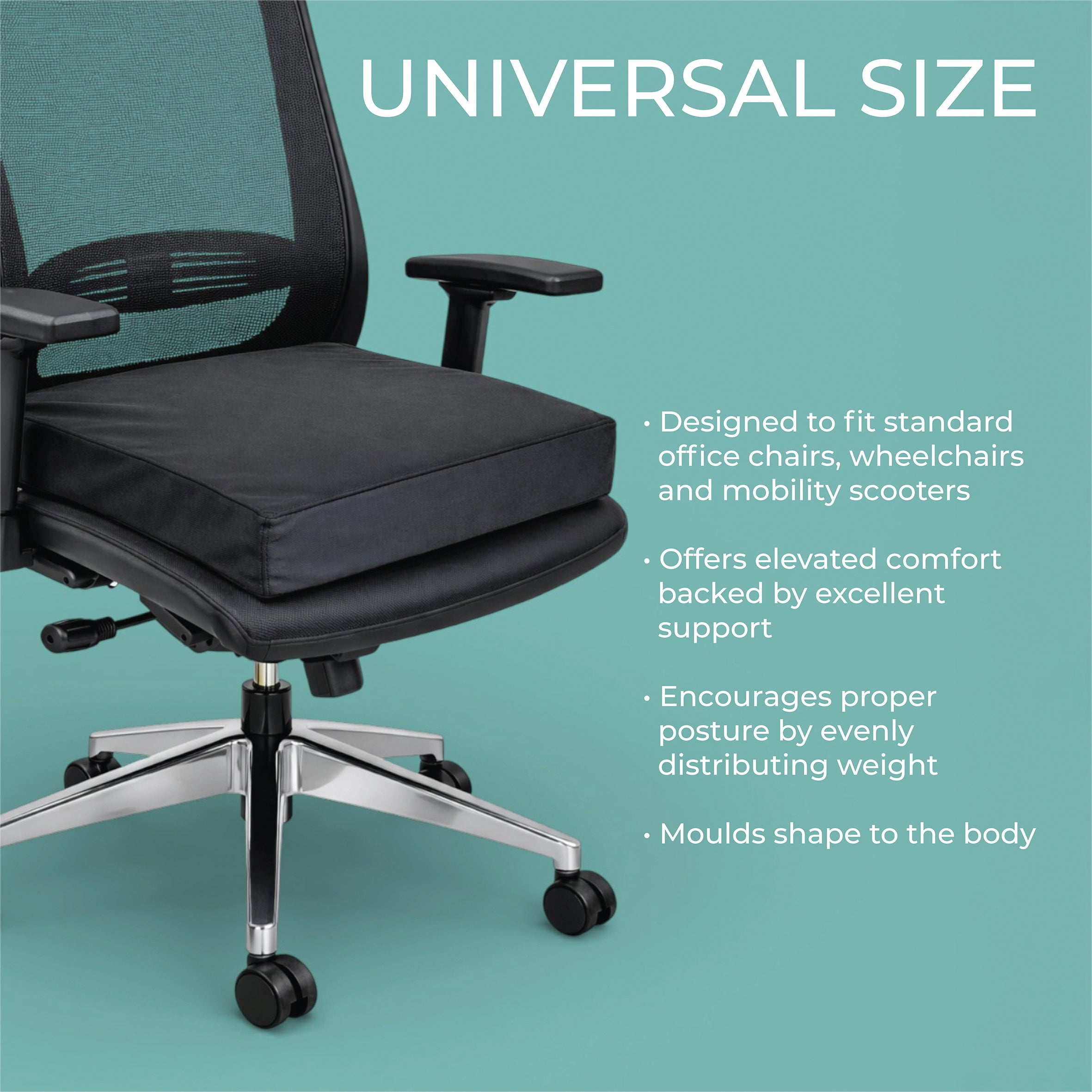 Vinyl Wheelchair Cushion with Memory Foam 2 and 3 Inch