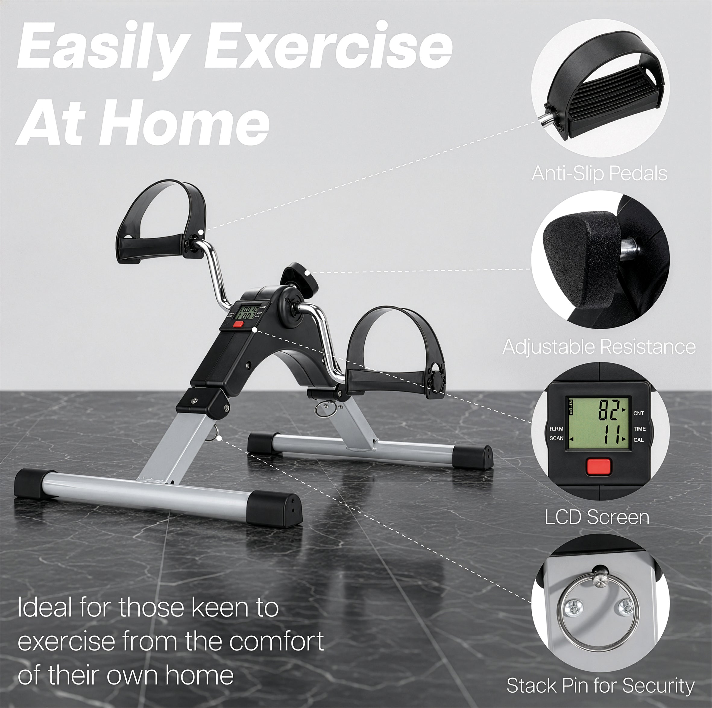 Pedal Legs Exerciser with Digital Display